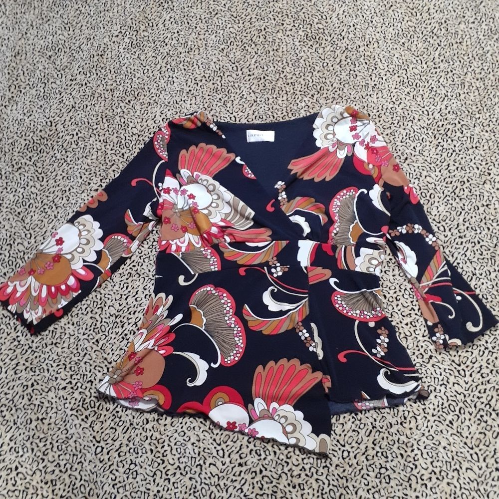 💖BUY 1 GET 1 FREE💖Y2K Faux Wrap Paisly Blose Small/4 Petite